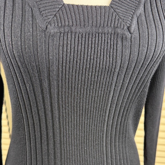Black Ribbed Knit Sweater - Picture 6 of 13